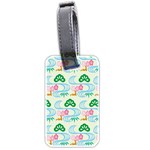 Flower Arrangements Season Sunflower Green Blue Pink Red Waves Luggage Tags (Two Sides) Back
