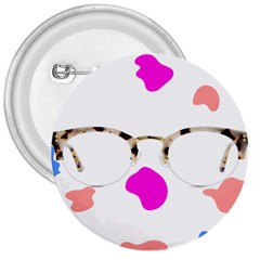 Glasses Blue Pink Brown 3  Buttons by Alisyart