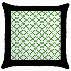 Scissor Green Throw Pillow Case (black) by Alisyart