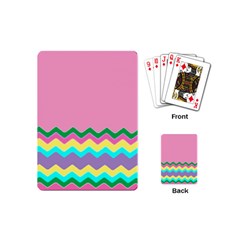 Easter Chevron Pattern Stripes Playing Cards (mini)  by Amaryn4rt