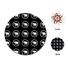 Elephant Wallpaper Pattern Playing Cards (round)  by Amaryn4rt