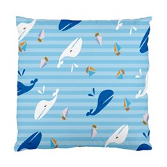 Whaling Ship Blue Sea Beach Animals Standard Cushion Case (one Side)