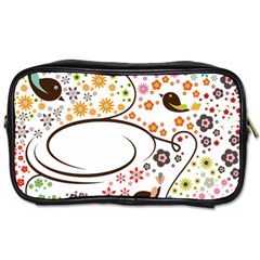 Flower Floral Rose Sunflower Bird Back Color Orange Purple Yellow Red Toiletries Bags 2-side