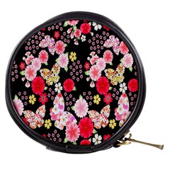 Flower Arrangements Season Rose Butterfly Floral Pink Red Yellow Mini Makeup Bags
