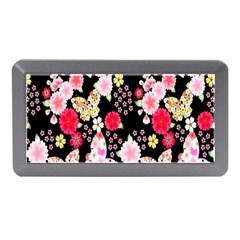 Flower Arrangements Season Rose Butterfly Floral Pink Red Yellow Memory Card Reader (mini) by Alisyart