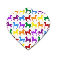 Colorful Horse Background Wallpaper Dog Tag Heart (two Sides) by Amaryn4rt