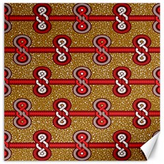 African Fabric Iron Chains Red Purple Pink Canvas 12  X 12   by Alisyart