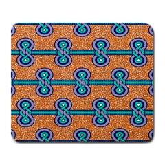 African Fabric Iron Chains Blue Orange Large Mousepads by Alisyart
