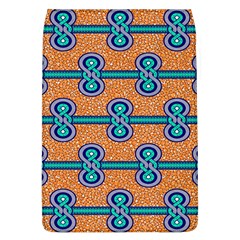 African Fabric Iron Chains Blue Orange Flap Covers (l)  by Alisyart