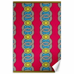 African Fabric Iron Chains Red Yellow Blue Grey Canvas 24  X 36 
