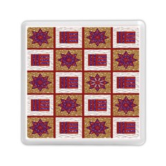 African Fabric Star Plaid Gold Blue Red Memory Card Reader (square)  by Alisyart