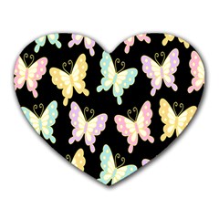Butterfly Fly Gold Pink Blue Purple Black Heart Mousepads