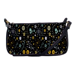 Floral And Butterfly Black Spring Shoulder Clutch Bags by Alisyart