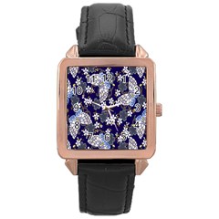 Butterfly Iron Chains Blue Purple Animals White Fly Floral Flower Rose Gold Leather Watch  by Alisyart