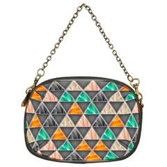 Abstract Geometric Triangle Shape Chain Purses (two Sides)  by Amaryn4rt