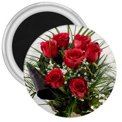 Red Roses Roses Red Flower Love 3  Magnets by Amaryn4rt