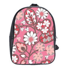 Flower Floral Red Blush Pink School Bags (xl)  by Alisyart