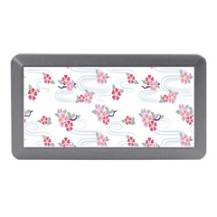 Flower Arrangements Season Sunflower Pink Red Waves Grey Memory Card Reader (mini) by Alisyart