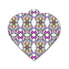 Floral Ornament Baby Girl Design Dog Tag Heart (two Sides) by Amaryn4rt