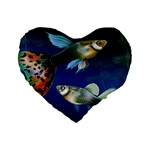 Marine Fishes Standard 16  Premium Flano Heart Shape Cushions