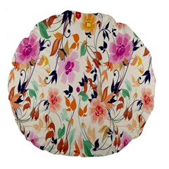 Vector Floral Art Large 18  Premium Flano Round Cushions by Amaryn4rt