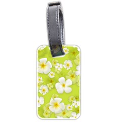 Frangipani Flower Floral White Green Luggage Tags (two Sides)