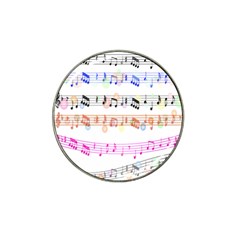 Notes Tone Music Rainbow Color Black Orange Pink Grey Hat Clip Ball Marker (4 Pack)