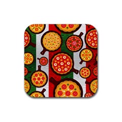 Pizza Italia Beef Flag Rubber Coaster (square) 