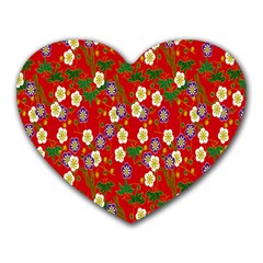 Red Flower Floral Tree Leaf Red Purple Green Gold Heart Mousepads