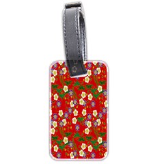 Red Flower Floral Tree Leaf Red Purple Green Gold Luggage Tags (two Sides)