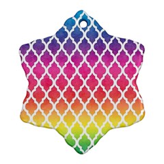 Colorful Rainbow Moroccan Pattern Ornament (snowflake) by Amaryn4rt