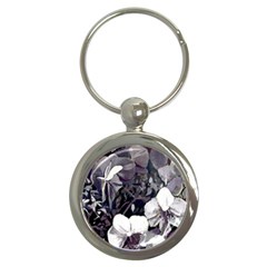 Black White Orchid  Fullmoon Key  (round)