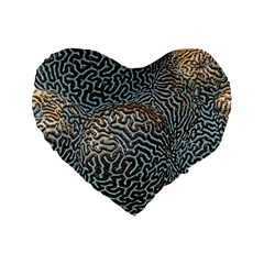 Coral Pattern Standard 16  Premium Flano Heart Shape Cushions by Amaryn4rt