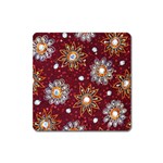 India Traditional Fabric Square Magnet Front