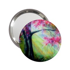 Forests Stunning Glimmer Paintings Sunlight Blooms Plants Love Seasons Traditional Art Flowers Sunsh 2 25  Handbag Mirrors by Amaryn4rt