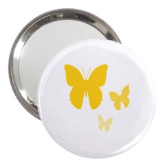 Yellow Butterfly Animals Fly 3  Handbag Mirrors by Alisyart
