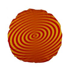 Circle Line Orange Hole Hypnotism Standard 15  Premium Flano Round Cushions