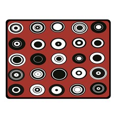 Circles Red Black White Double Sided Fleece Blanket (small) 