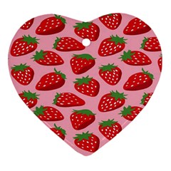 Fruitb Red Strawberries Ornament (heart)