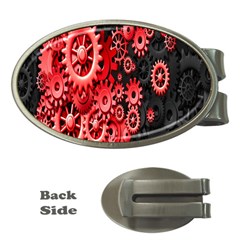Gold Wheels Red Black Money Clips (oval) 