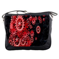 Gold Wheels Red Black Messenger Bags by Alisyart