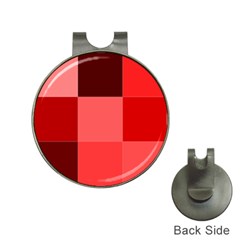 Red Flag Plaid Hat Clips With Golf Markers