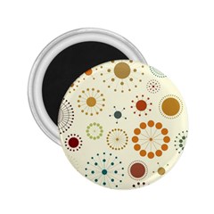 Seamless Floral Flower Orange Red Green Blue Circle 2 25  Magnets