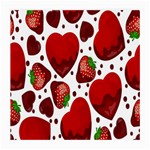 Strawberry Hearts Cocolate Love Valentine Pink Fruit Red Medium Glasses Cloth Front