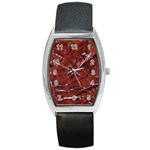 Texture Stone Red Barrel Style Metal Watch Front