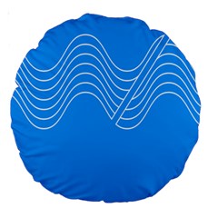 Waves Blue Sea Water Large 18  Premium Round Cushions
