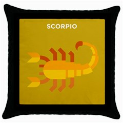 Animals Scorpio Zodiac Orange Yellow Throw Pillow Case (black)