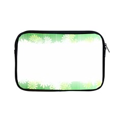 Green Floral Stripe Background Apple Ipad Mini Zipper Cases by Simbadda