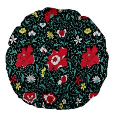 Vintage Floral Wallpaper Background Large 18  Premium Flano Round Cushions by Simbadda