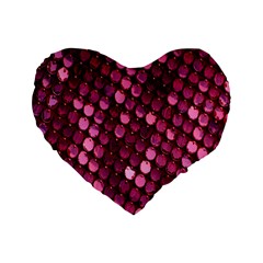 Red Circular Pattern Background Standard 16  Premium Heart Shape Cushions by Simbadda